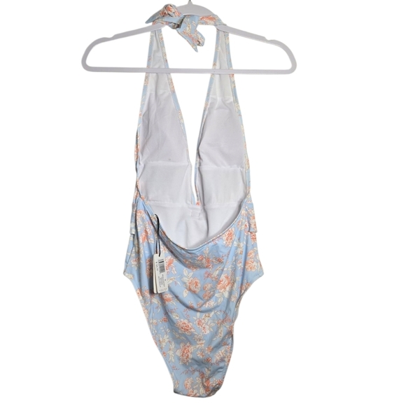 WE WORE WHAT Brooklyn One Piece Floral Halogen Blue Swim Suit Size Med NWT - Picture 5 of 6
